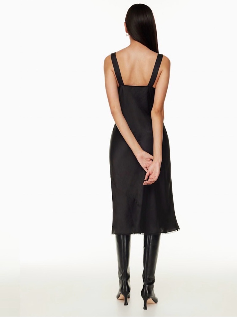 Wilfred Black Lace-Trim Slip Dress - Picture 2 of 4